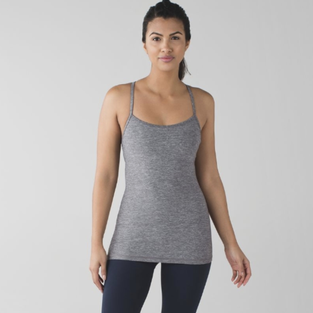 Lululemon Power Y Tank Heathered Slate